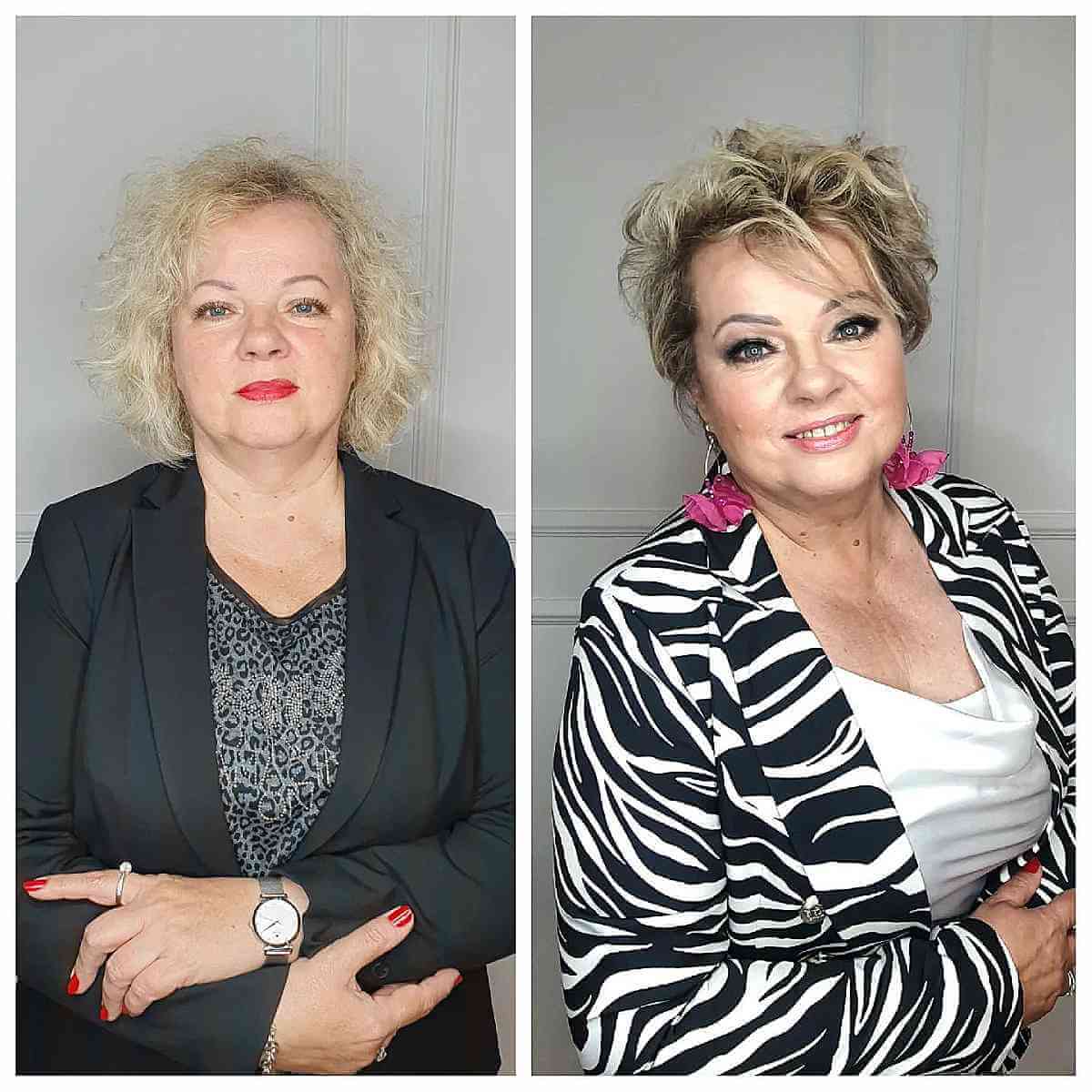 Long Wavy Pixie Makeover for Older Ladies with Thin Hair