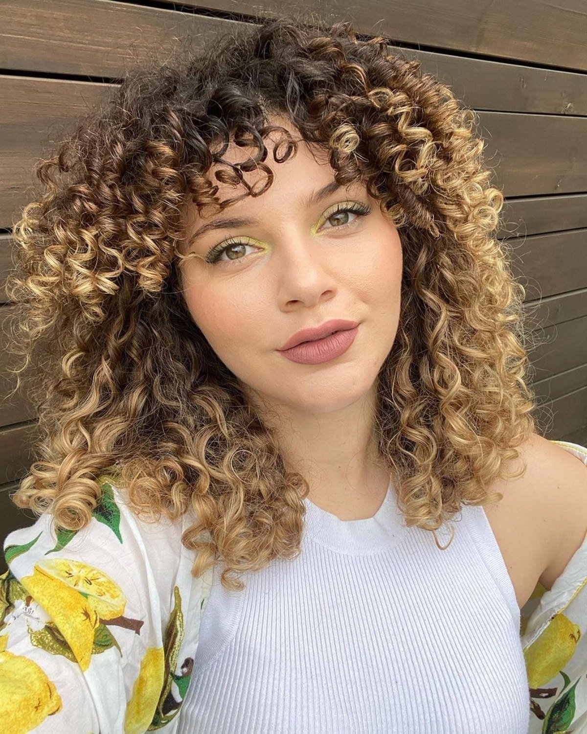 Naturally Curly Layers with Ringlet Bangs