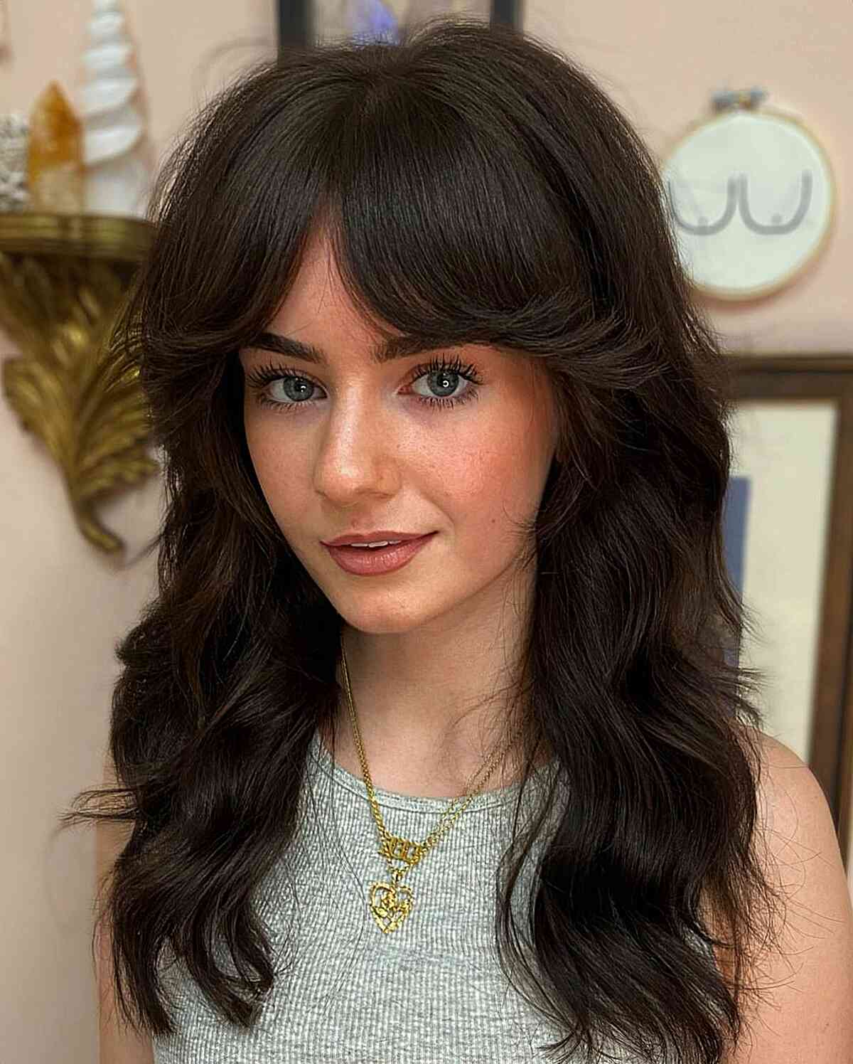 Medium Effortless Flowing Shag for Thick Hair and women in their 30s