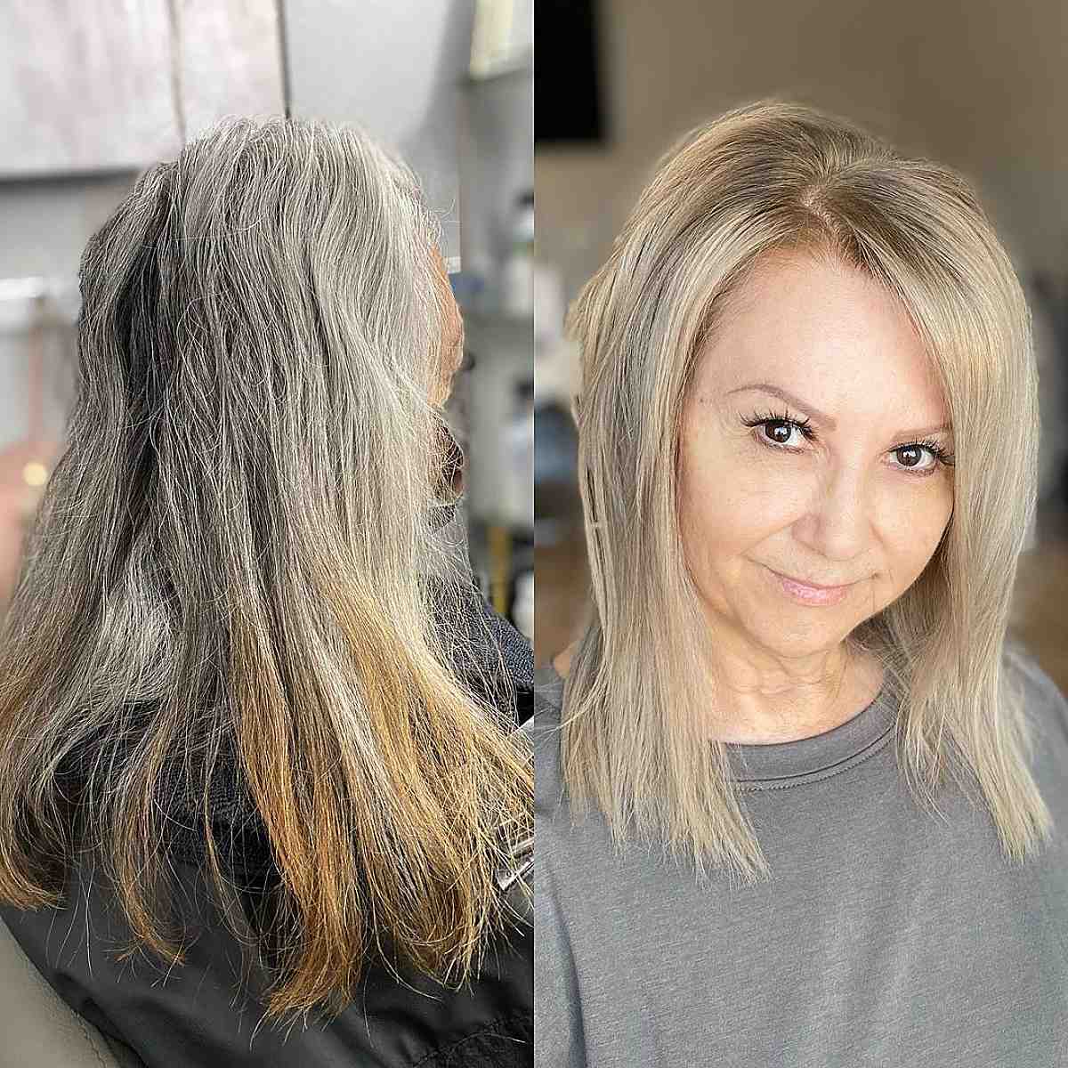 mid-length shag with a side part