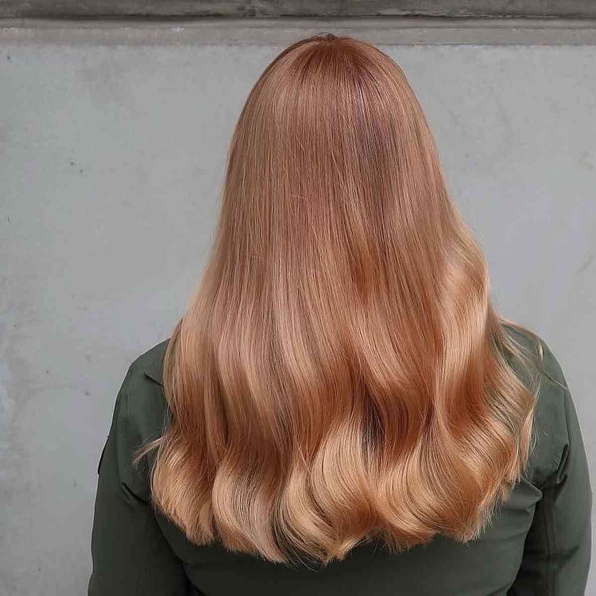 Summertime Mid Back-Length Hair with Strawberry Blonde Color